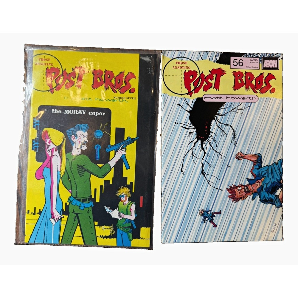Those Annoying Post Bros Comic Lot Issues 56 & 7 Matt Howarth Aeon US Comics
